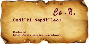 Csáki Napóleon névjegykártya